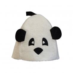 Kinder - Filzkappe "Panda" für Sauna, H 21 cm