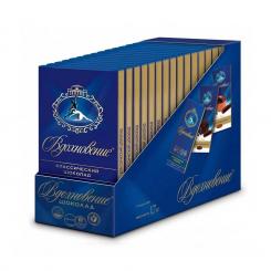 Chocolate set: 17 x Dark chocolate "Vdochnowenije Klassik" with hazelnuts, 100 g