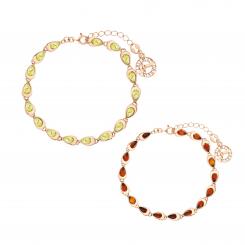 Bracelet in 925 sterling silver with amber stones