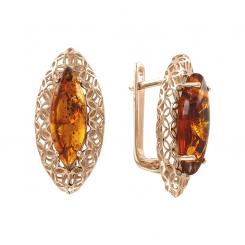 585 rose gold earrings with amber stones