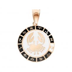 Zodiac sign pendant Cancer in 585 rose gold with enamel