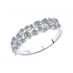 Sokolov ladies ring 925 silver with cubic zirconia