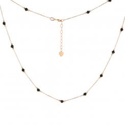 Necklace in 585 rose gold with black citconia (45+5cm)