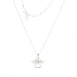 Necklace with an angel pendant in 925 silver with zirconia