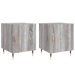 Bedside tables 2 pcs. Gray Sonoma 40x40x50 cm wood-based material