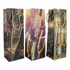 Bottle bags fireworks with champagne set 12 pcs, 12 x 36 x 9 cm