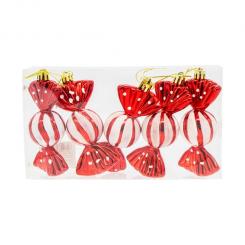 Tannenbaumschmuck rote Bonbons 5er-Set, 11,5 x 5 x 4 cm