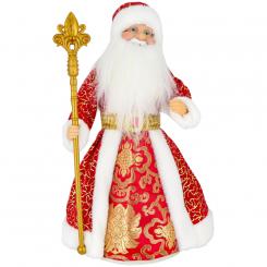 Santa Claus decorative figure in red and gold with candy container, 40 cm