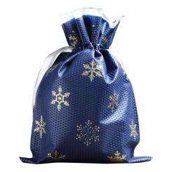 Gift bag set 5-piece golden snowflakes blue, 22 x 31 cm