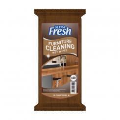 Ultra Fresh cleaning wipes for furniture and wooden surfaces, 20 sheets