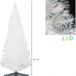 Weihnachtsbaum weiß mit farbwechselnden Lichtfasern, 120 cm