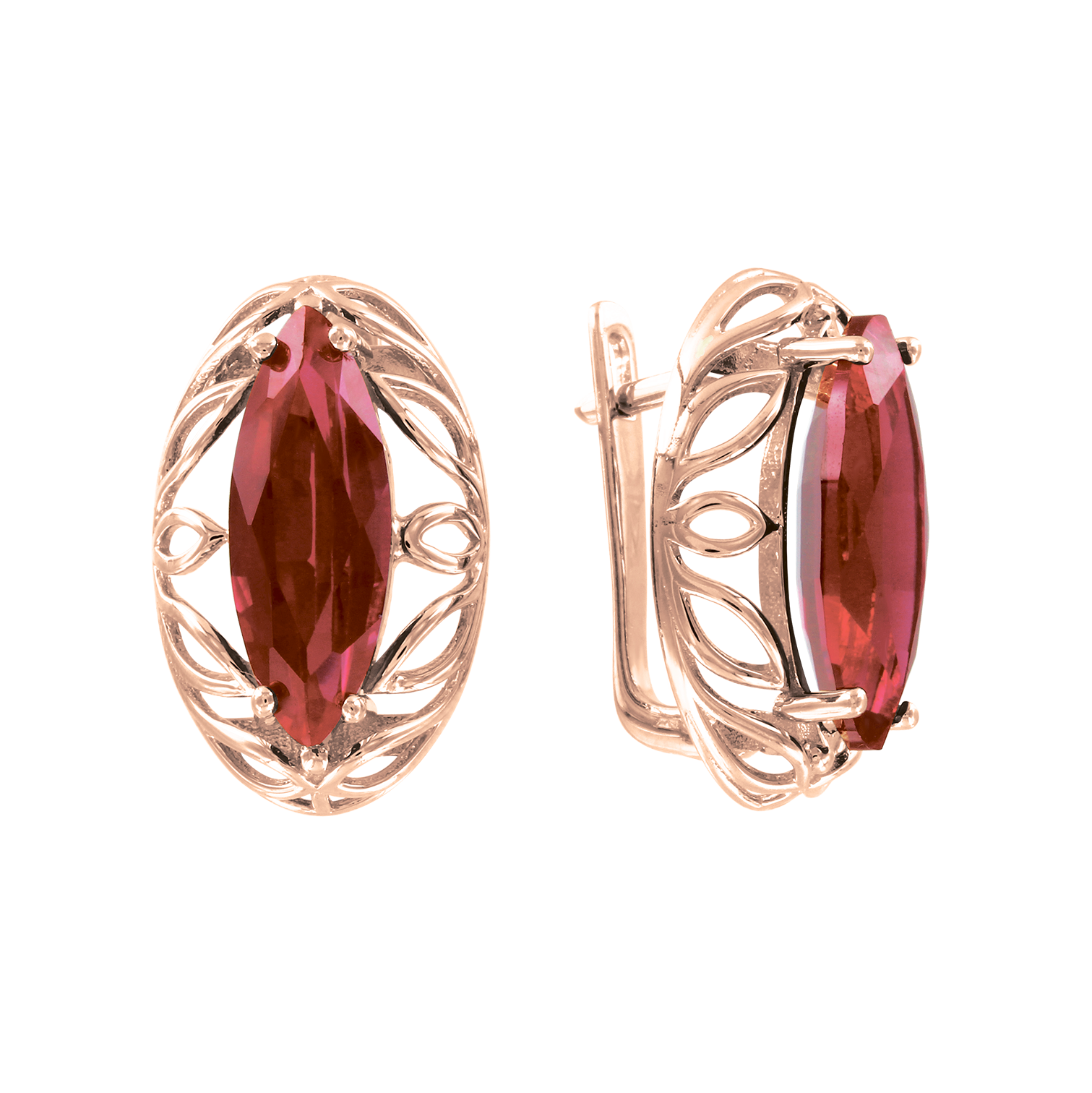 Купить Серьги Золотые С Натуральным Рубином