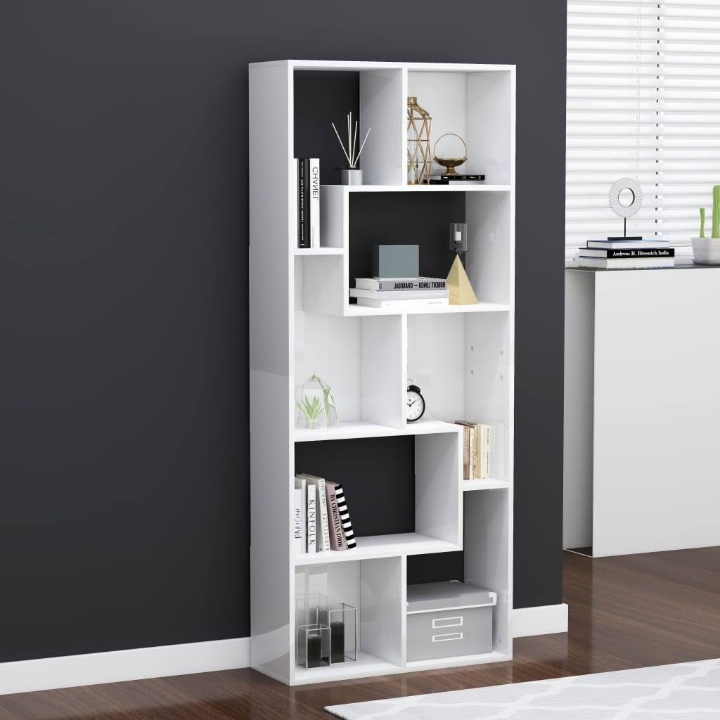 White gloss on sale corner bookcase