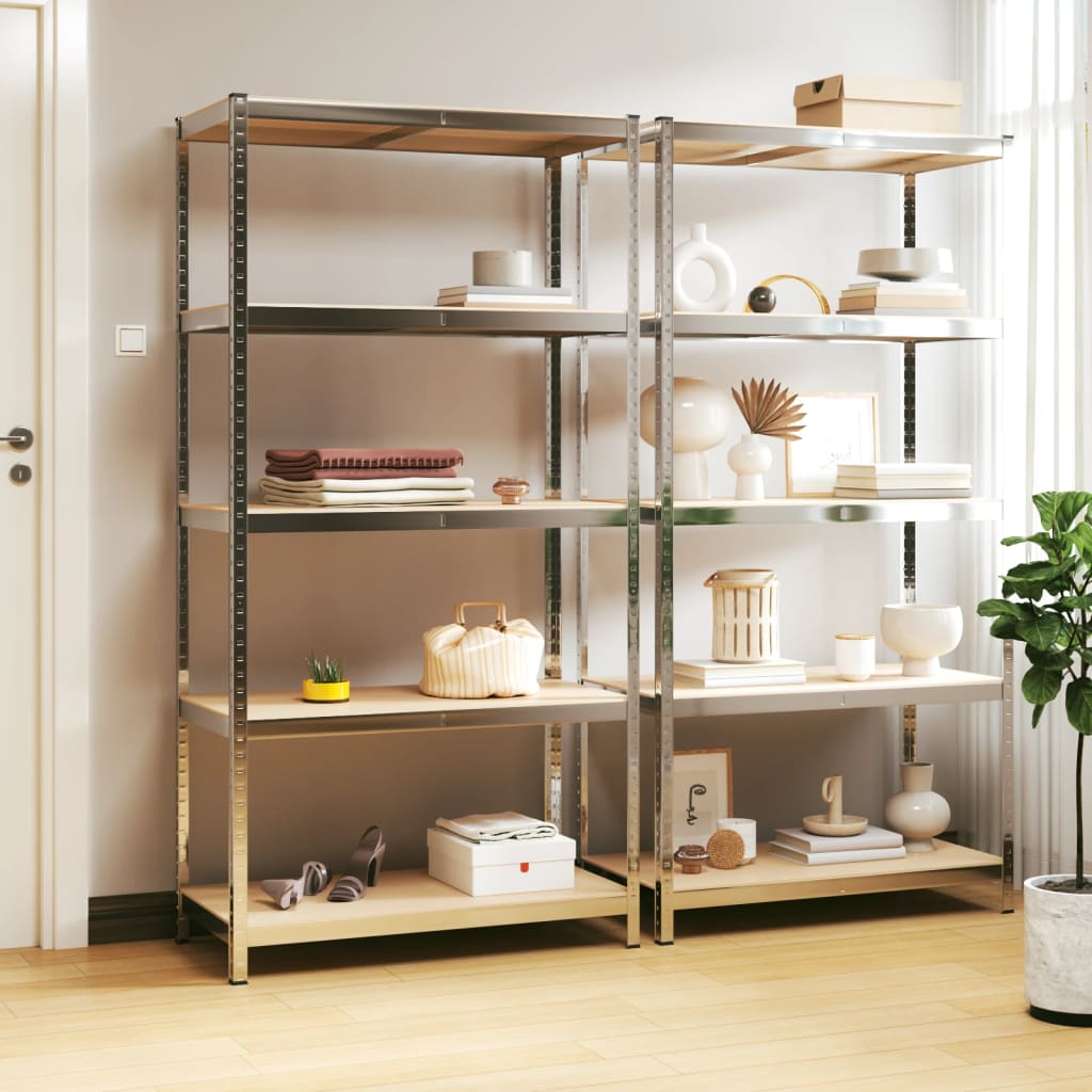 Steel deals wood shelves