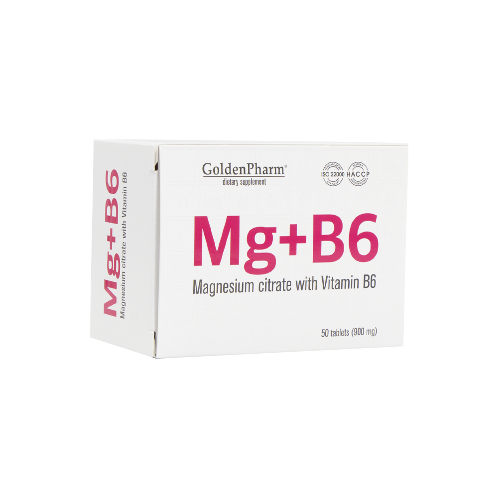 Golden Pharm Магний+B6 50 таблеток, 0,070 кг купить онлайн