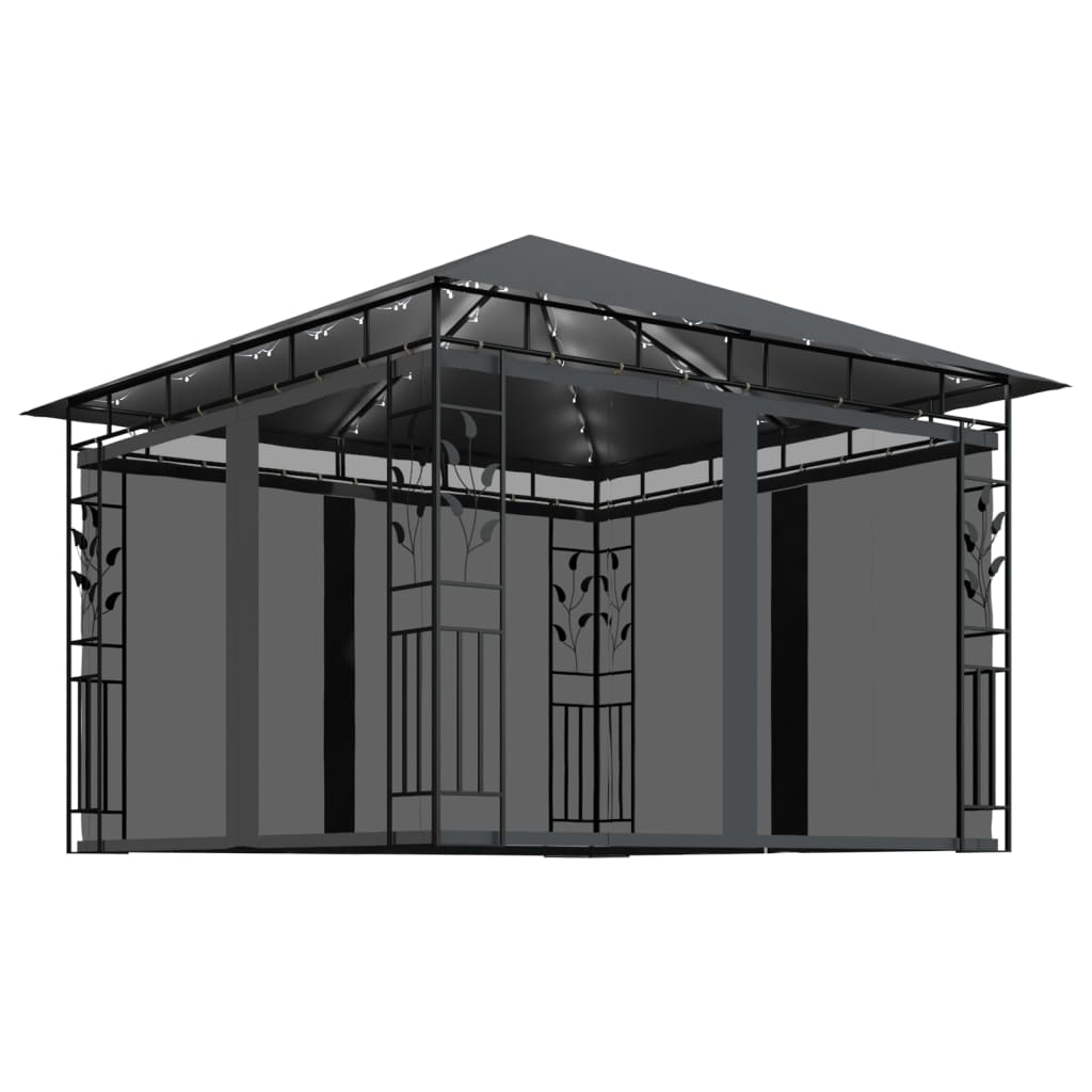 Pavillon mit Moskitonetz & 3 2.73 LED-Lichterkette m 3 x Anthrazit Anthrazit online 3x3x2,73m kaufen | x