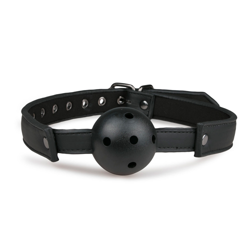 Black Silicon Ball Gag with PVC black strap -Lockable -Vegan – AAG store