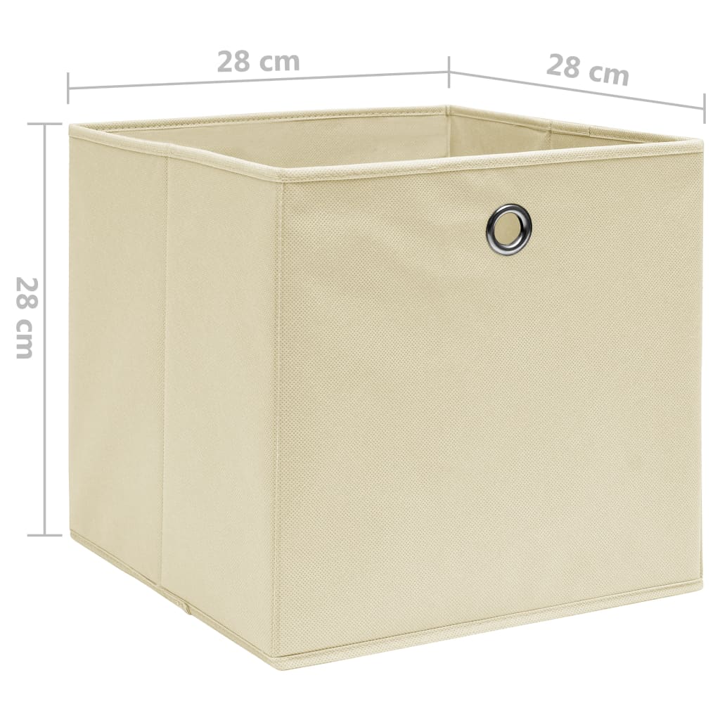 Aufbewahrungsboxen 10 Stk. Vliesstoff 28x28x28 cm Creme 10