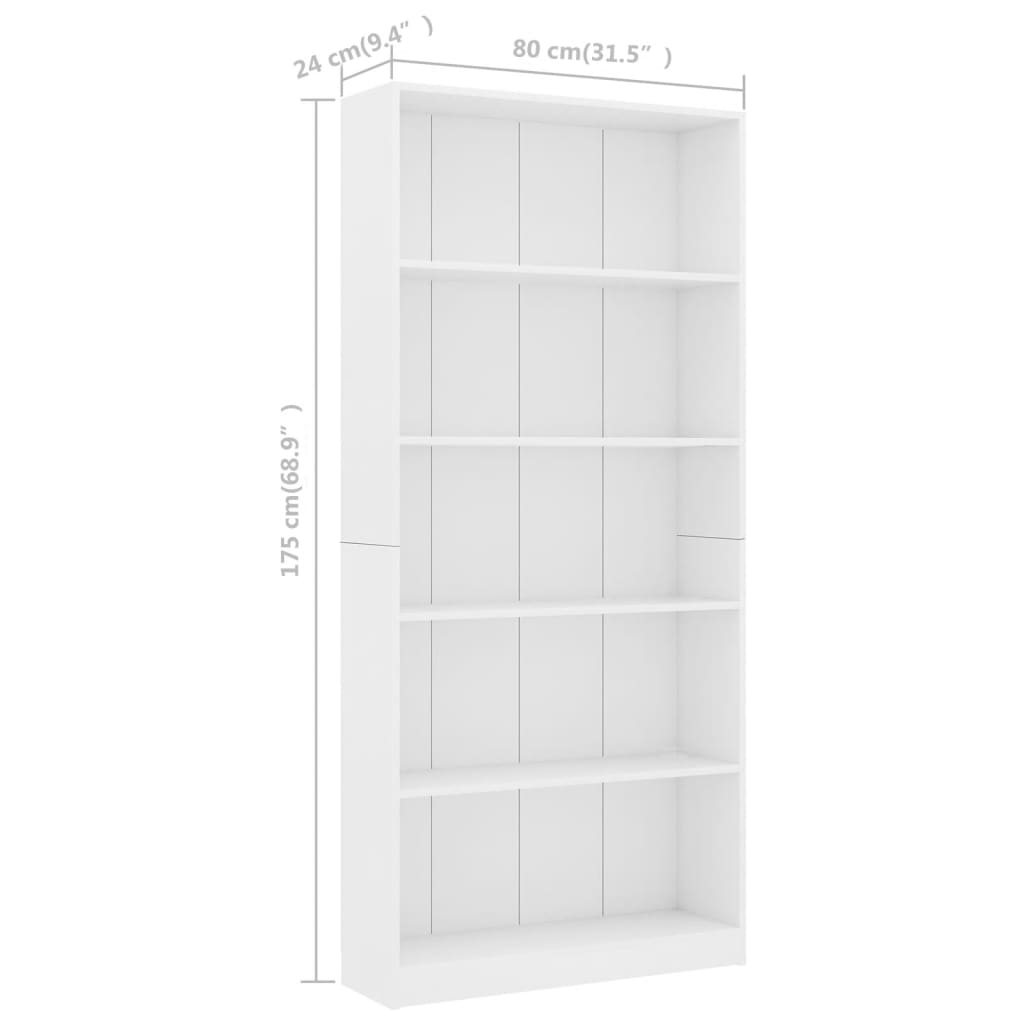 vidaXL 280035 bookcase with 1 drawer white 60x30x170 cm mdf - VX280035 -  Epto